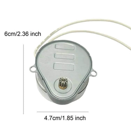 Two-Way Valve Actuator Motor, 5 RPM For Home Appliances compact silver bidirectional valve actuator with wiring and measurement markings