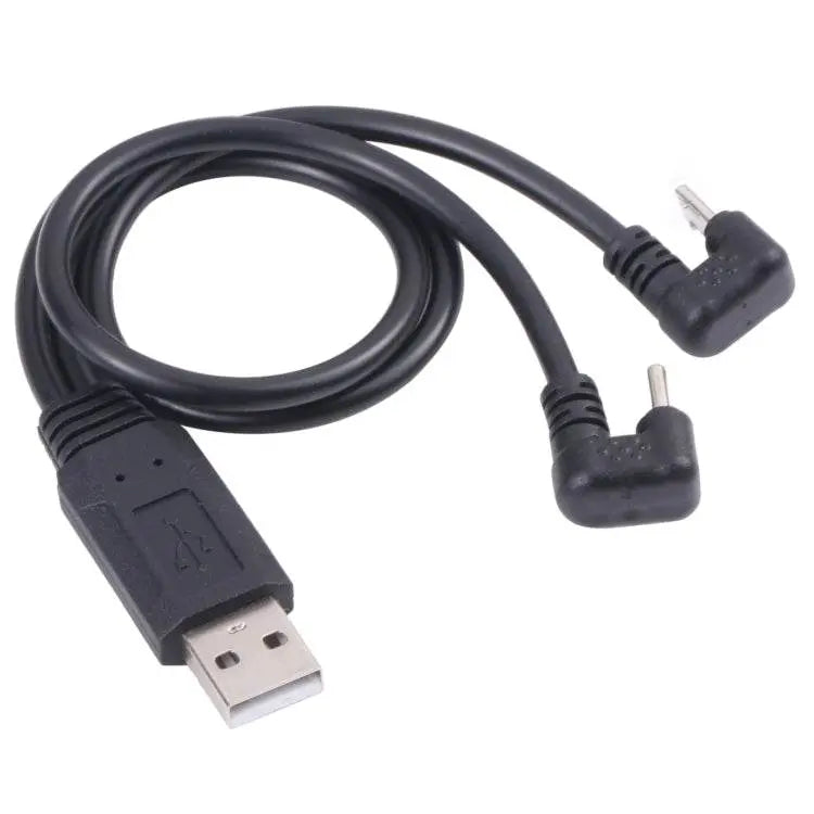 U-Shaped USB-C Male + Micro USB Male to USB Cable 24cm