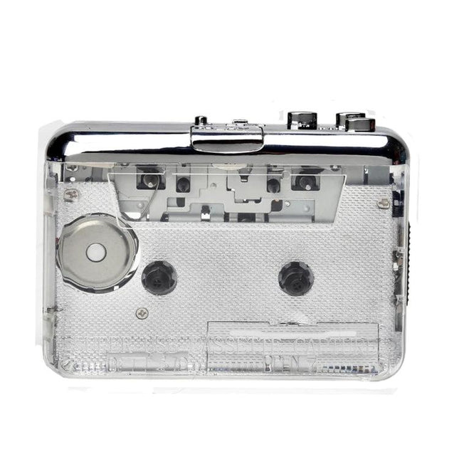Portable Cassette Tape to MP3 Converter with Type-C Power - clear portable cassette-to-MP3 recorder for digitizing tapes