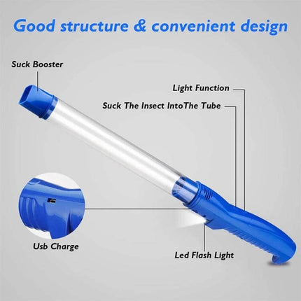 USB Charging Insect Catcher With LED Light For Home Use Blue - blue USB rechargeable insect catcher with LED light, quiet non‑chemical indoor pest trap
