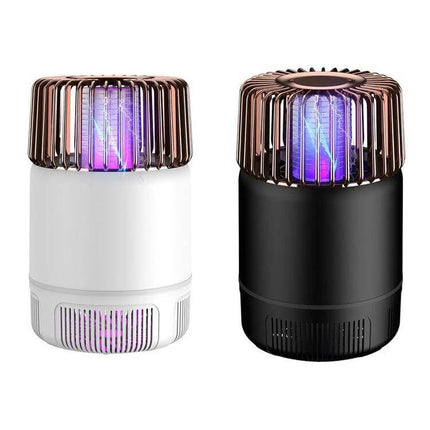 USB Photocatalyst Mosquito Killer Two-In-One For Indoor Use compact USB-powered unit in white and black with purple light and protective ABS cover