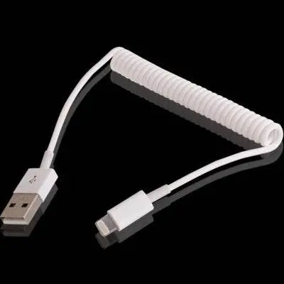 USB Sync Data Charging Coiled Cable for iPhone iPad Use