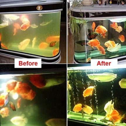 UV Fish Tank Lamp For Algae Disinfection US Plug Home Use - before and after aquarium clarity using 9W UV-C inline quartz tube