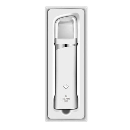 Ultrasonic Blackhead Remover Pore Cleaner For Facial Care - white compact ultrasonic pore cleaner in packaging, one-button LED control