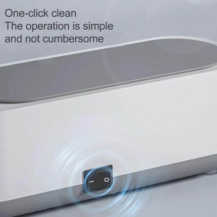Ultrasonic Cleaner for Jewelry and Glasses, Rechargeable showing one-click power button and compact design for simple operation