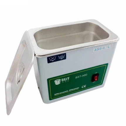 Ultrasonic Cleaning Machine 0.7L For Small Items Like Jewelry And Tools - compact stainless tank with lid and power switch
