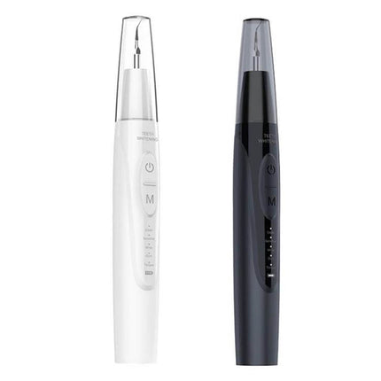 Ultrasonic Electric Scaler Portable For Home Dental Cleaning - white and black handheld ultrasonic dental scaler with ABS body and stainless steel tip