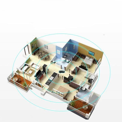 Ultrasonic Mosquito Repellent Dual-Speaker For Home Use placed centrally in a floorplan to show wide indoor coverage