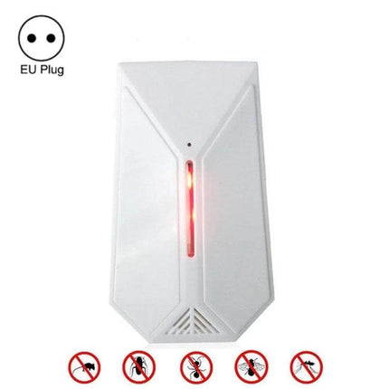 Ultrasonic Mosquito Repellent For Indoor Use With US UK EU Plug — compact white ABS unit with EU plug, LED indicator and spray-free ultrasonic pest deterrent