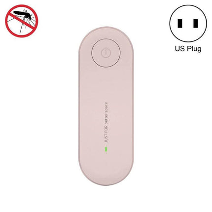 Ultrasonic Mosquito Repellent For US And EU Plugs For Home Use compact pink ABS unit with power button and US plug icon