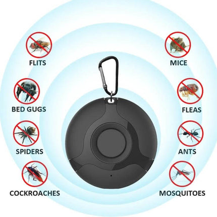 Ultrasonic Mosquito Repellent USB Charging Outdoor Use portable 7-band ultrasonic device with carabiner for camping backpack tent