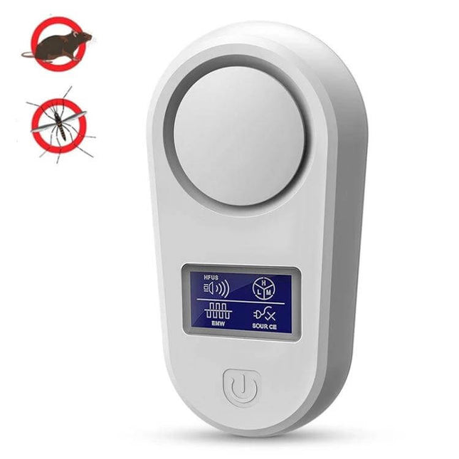 Ultrasonic Mouse and Mosquito Repellent With LCD Display Home Use white plug-in ultrasonic pest repeller with LCD and touch control