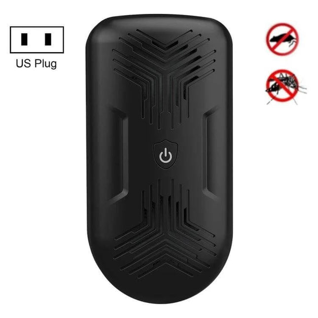 Ultrasonic Mouse And Mosquito Repeller For Home With US EU UK Plugs black plug-in pest repeller with dual speakers for living room kitchen coverage up to 200 m²