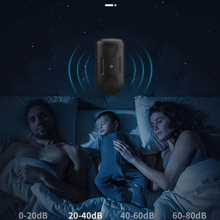 Ultrasonic Mouse And Mosquito Repeller For Home With US EU UK Plugs showing device above sleeping family indicating quiet 20-40dB coverage up to 200 m²