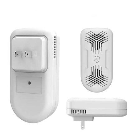 Ultrasonic Mouse And Mosquito Repeller For Home With US EU UK Plugs white dual‑speaker plug‑in pest control device for living room and kitchen