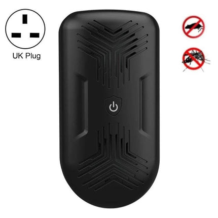 Ultrasonic Mouse And Mosquito Repeller For Home With US EU UK Plugs black plug-in pest repeller with dual speakers and power button for 200 m² coverage