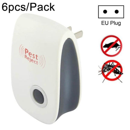 Ultrasonic Pest Repeller 6 Pack For Cockroaches And Mosquitoes white plug-in unit for kitchens living areas non-toxic ultrasonic deterrent