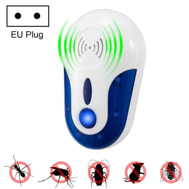 Ultrasonic Pest Repeller For Home Use Rats Mice Roaches EU UK US Plug white blue EU plug ultrasonic deterrent for rodents and roaches