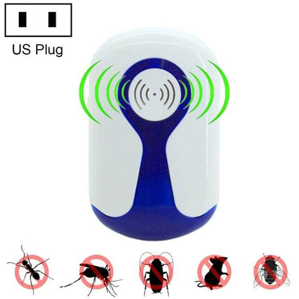 Ultrasonic Pest Repeller For Home Use US Plug Mosquitoes - white and blue ultrasonic plug-in device emitting waves
