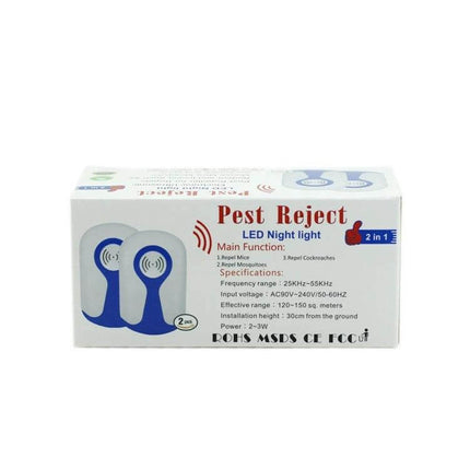 Ultrasonic Pest Repeller For Home Use US Plug Mosquitoes white boxed unit showing product image and text