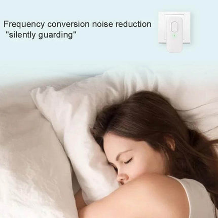 Ultrasonic Pest Repeller For Mosquitoes And Mites US UK EU Plug in bedroom near sleeping woman, quiet frequency conversion noise reduction
