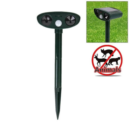 Ultrasonic Solar-Powered Animal Repeller With PIR Sensor For Gardens solar garden stake with PIR motion sensor deters dogs cats rodents