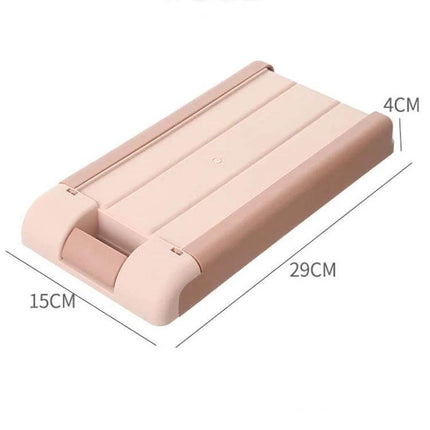 Under Desk Drawer Storage Box With Pull Out Pen Storage in blush pink under-desk slide-out organizer, 29x15x4cm compact hidden pen tray