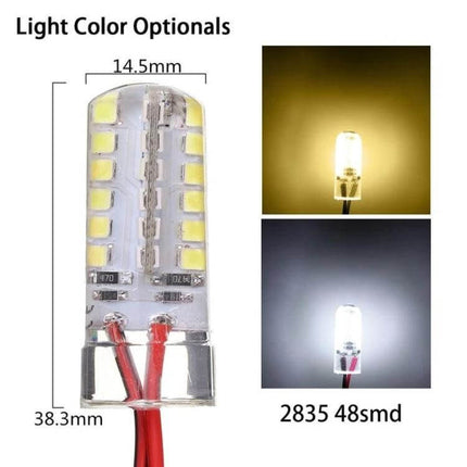 Alt Tag: Underwater Boat Fishing Light 360 Degree View For Night Use compact 2835 48smd bulb showing warm and cool light options