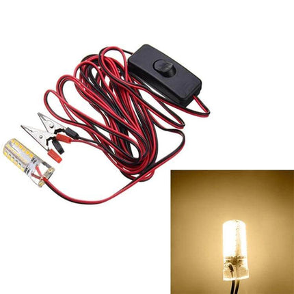 Underwater Boat Fishing Light 360 Degree View For Night Use compact underwater LED with red power leads, clips and switch illuminating baitfish