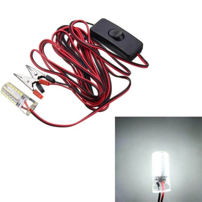 Underwater Boat Fishing Light 360 Degree View For Night Use - compact LED underwater fishing light with clips and switch for boats docks and piers