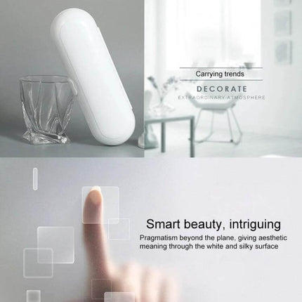 Universal Electric Toothbrush Travel Storage Box 3 Piece White - compact white plastic travel case protecting electric toothbrush handle and brush heads