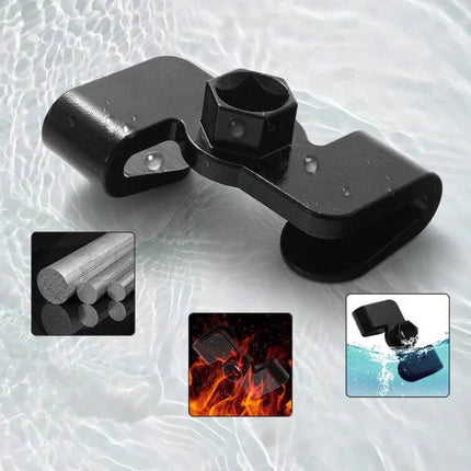 Universal Hex Wrench Extender Adapter for Half-Inch or 21mm Hex Drivers black steel extender showing hex socket and corrosion-resistant finish