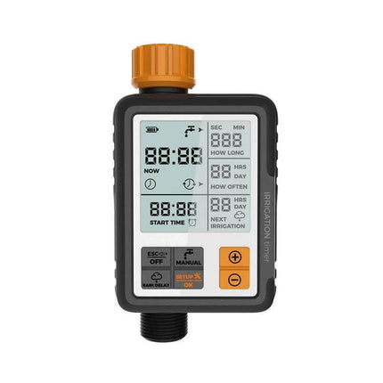 Universal LCD Sprinkler Controller for Outdoor Garden Irrigation - weatherproof programmable battery-powered irrigation timer with LCD display