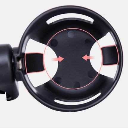 Universal Stroller Cup Holder for Most Carriages and Bottles - black adjustable universal stroller bottle and cup holder, anti-slip insert, easy install