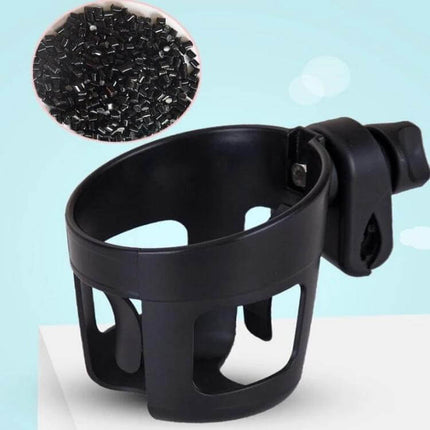 Universal Stroller Cup Holder for Most Carriages and Bottles black universal ABS stroller cup holder clips securely to stroller frame, holds bottles and cups