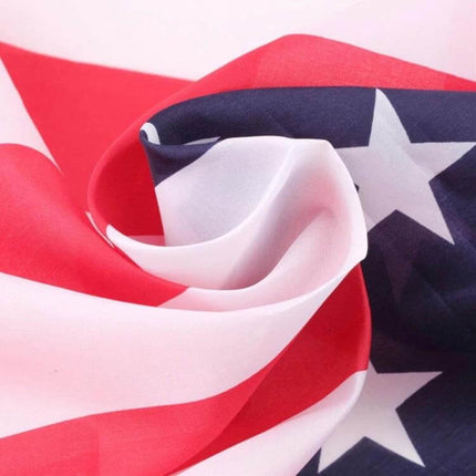 US Flag 150x90 Cm For Home Display And Outdoor Use - polyester flag folded showing stars and stripes for porch, deck, or flagpole display