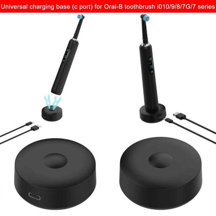 USB-C Oral-B iO Toothbrush Charging Cable, 1m Length - black magnetic USB-C charging base for Oral‑B iO toothbrush, travel friendly spare cable