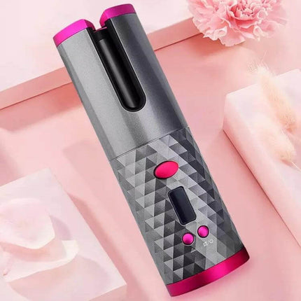 Hair Curler USB Charging For Everyday Curls At Home - portable wireless automatic curler with LCD display and anti-snag design