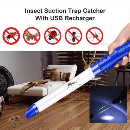 USB Charging Insect Catcher With LED Light For Home Use Blue - quiet non-chemical indoor insect suction trap for kitchens and living rooms