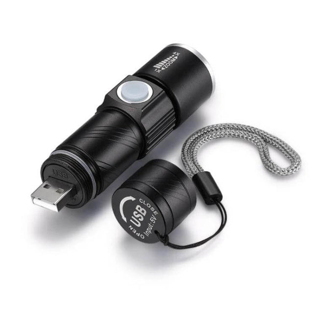 USB Ultraviolet Flashlight for Jade Identification at Home - compact 5W USB UV torch with telescopic focus and lanyard for fluorescence checks