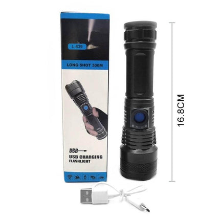 USB Rechargeable Spotlight Mini LED Flashlight For Outdoor Use - ultra-light 300m beam, USB rechargeable, waterproof, 1200mAh compact spotlight