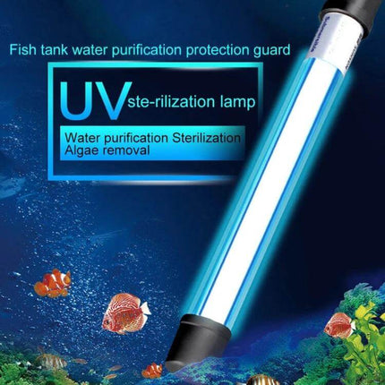 UV Fish Tank Lamp For Algae Disinfection US Plug Home Use compact 9W inline UV-C quartz tube for aquarium algae control