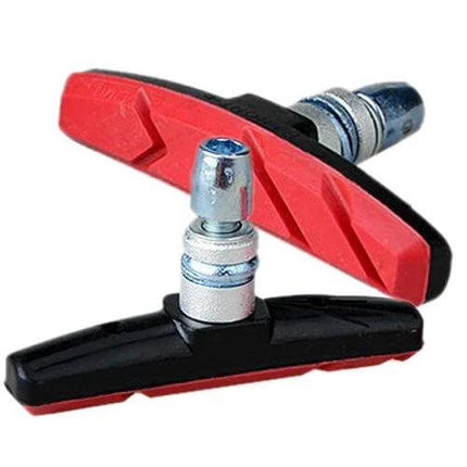 V-Brake Bicycle Brake Shoes 70mm Length Everyday Riding — red and black replacement brake pads for city and recreational bikes