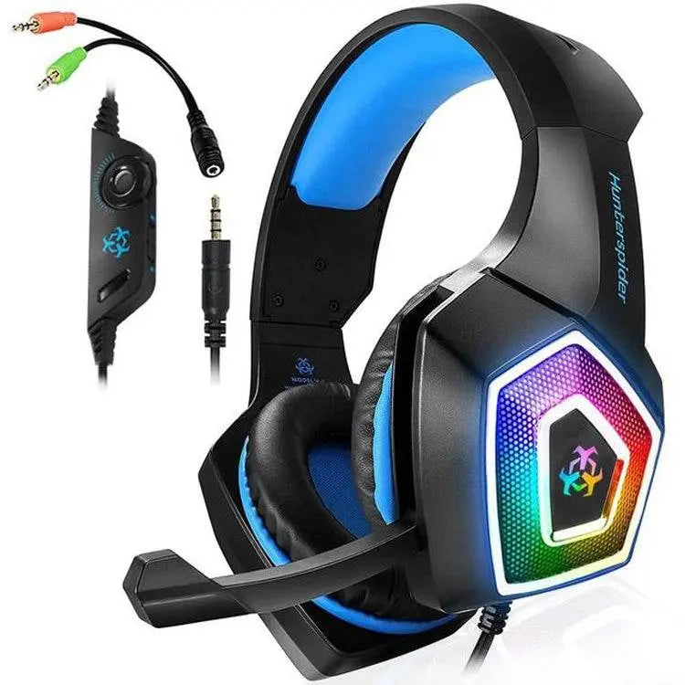 V1 3.5mm RGB Colorful Luminous Gaming Headset 2.2m Style