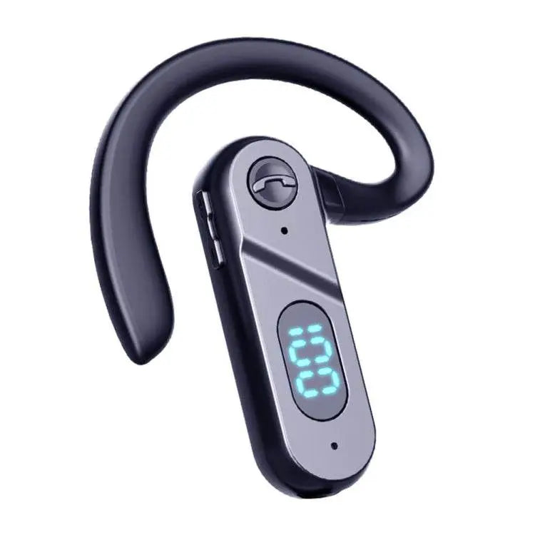 V28 Bluetooth Headset Hanging Ear Digital Display Earphone Black