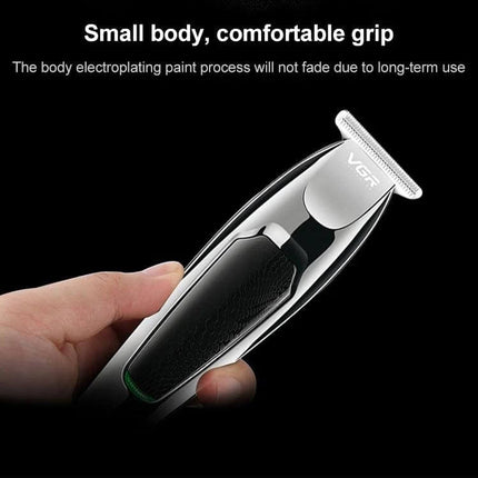 VGR Hair Clipper With 5 Guide Combs For Home Grooming - compact USB rechargeable trimmer with water-washable cutter head and comfortable grip
