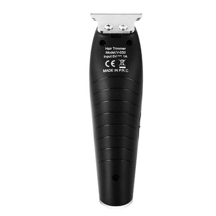 VGR Hair Clipper With 5 Guide Combs For Home Grooming - compact USB rechargeable black trimmer, water-washable cutter head, 5 guide combs for travel and home use