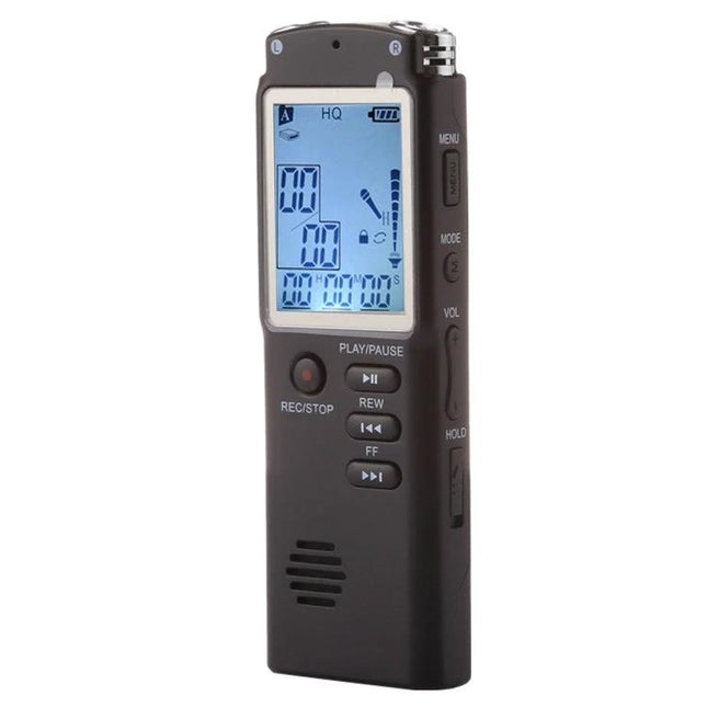 Compact Voice Recorder for Daily Notes and Meetings - slim portable digital recorder with LCD screen and control buttons for lectures and meetings