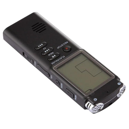 Compact Voice Recorder for Daily Notes and Meetings black portable pocket recorder with LCD and dual microphones
