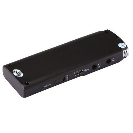 Compact Voice Recorder for Daily Notes and Meetings, slim black pocket recorder with USB and jack ports